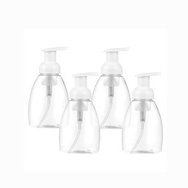 300 ml ovale klare Plastik-Seifenspender-Pumpenflaschen mit weißen Kunststoff-Oberdecken fournisseur