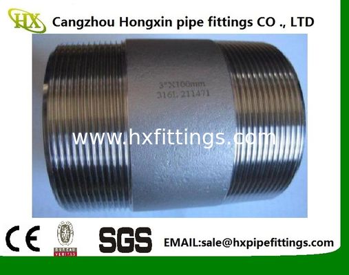 ANSI B 16.9 Galvanized carbon steel pipe fittings BSP  NPT Thread pipe nipple